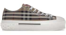 Burberry Vintage Check Cotton Sneakers Archive Beige White (W)