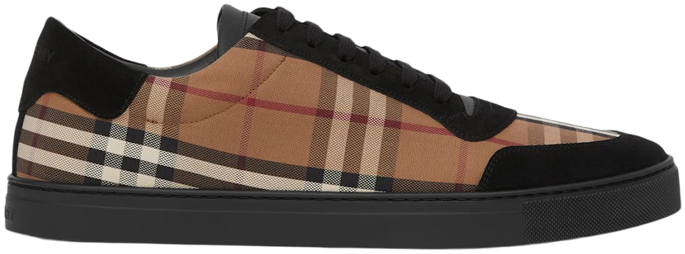 Burberry Vintage Check Cotton and Suede Sneakers Birch Brown Black -  80617561 - US