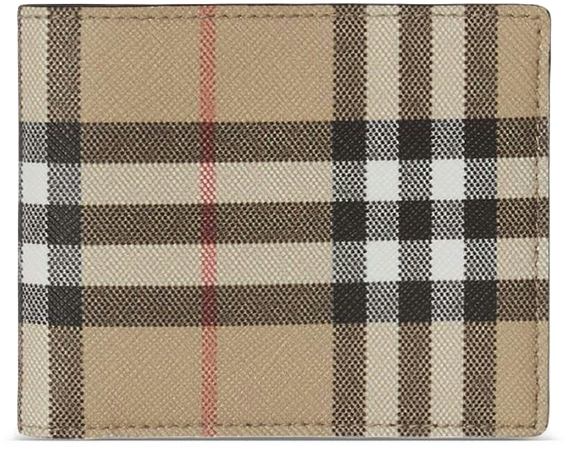 Burberry Check And Two-tone Leather Card Case In Dark Birch Brown