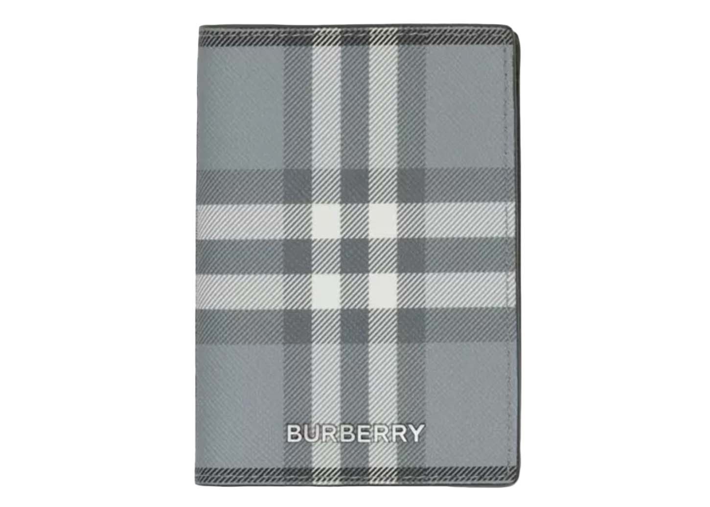 Burberry Vintage Check Folding Card Case (4 Card Slot) Storm Grey Check