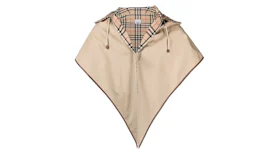 Burberry Vintage Check Hooded Poncho Archive Beige
