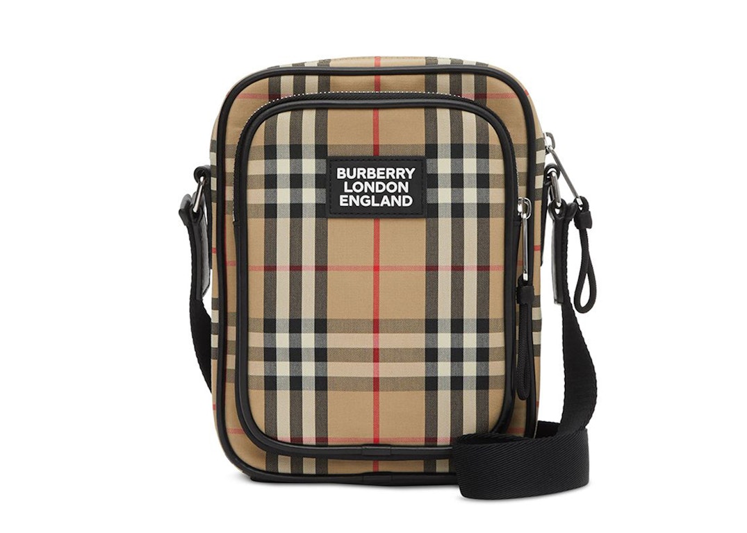 Pre-owned Burberry Vintage Check Messenger Bag Archive Beige/black
