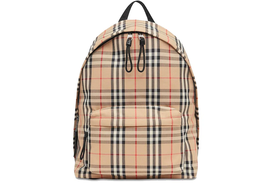 Burberry Vintage Check Nylon Backpack Archive Beige