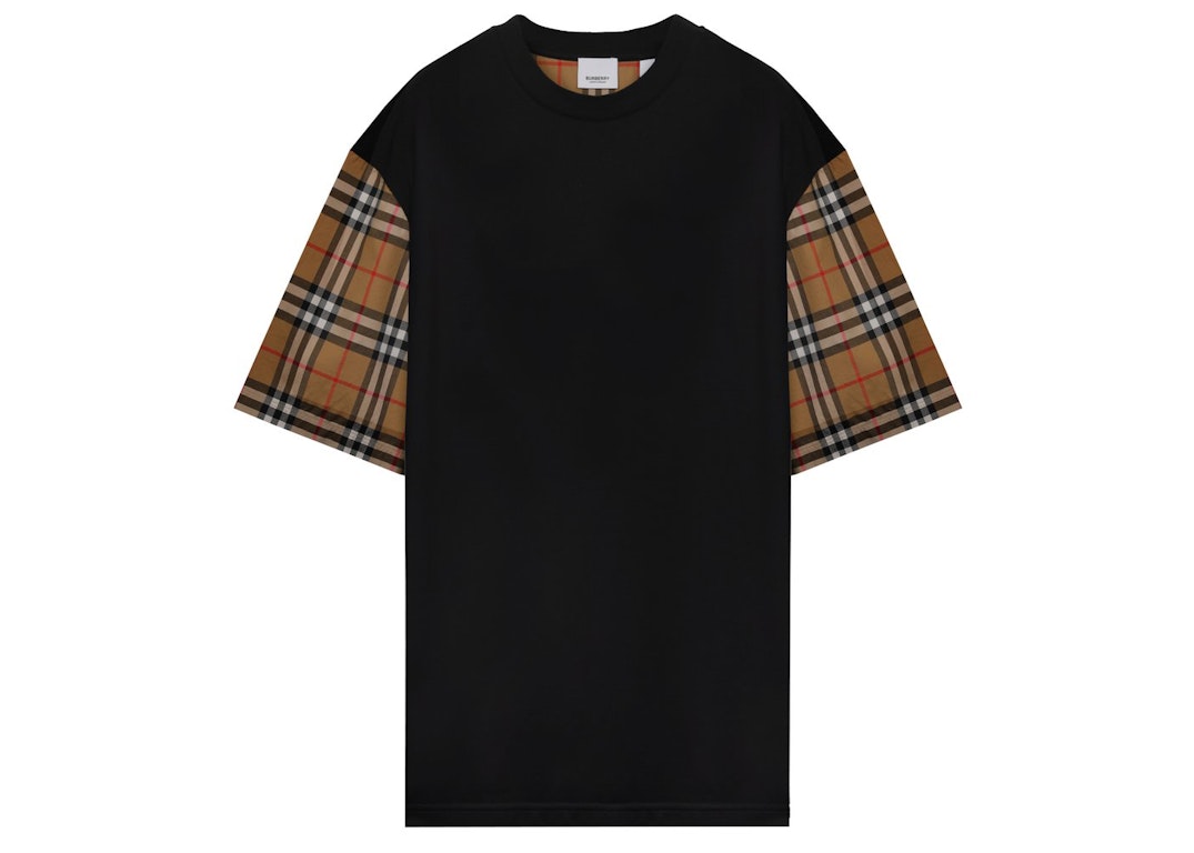 Pre-owned Burberry Vintage Check Oversized T-shirt Black