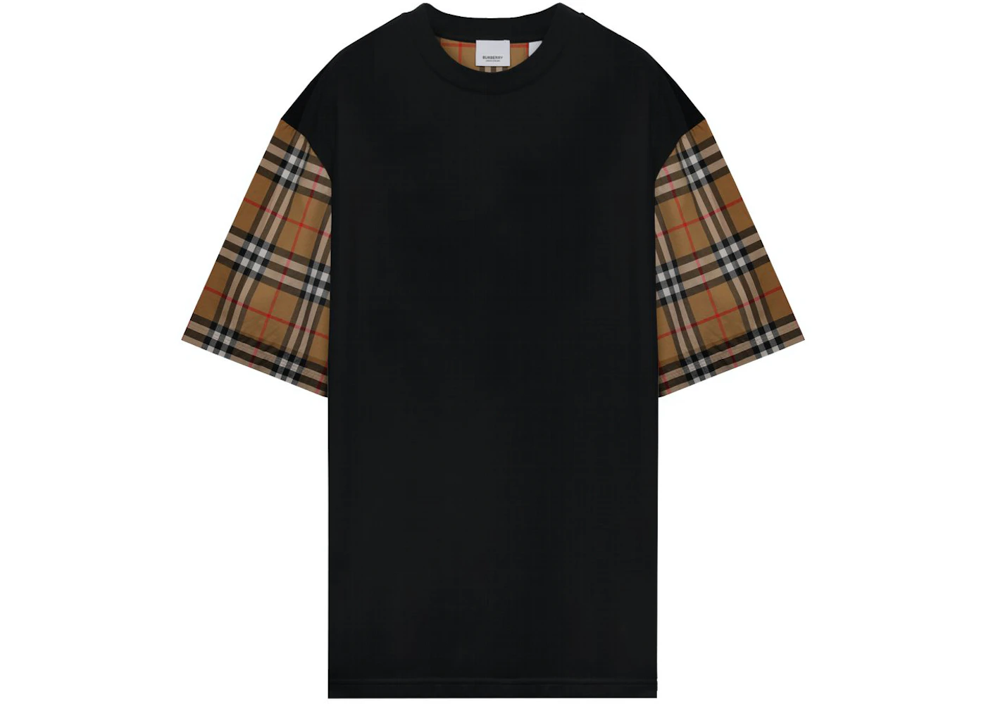tommelfinger Vandret Andesbjergene Burberry Vintage Check Oversized T-shirt Black - SS21 Men's - US