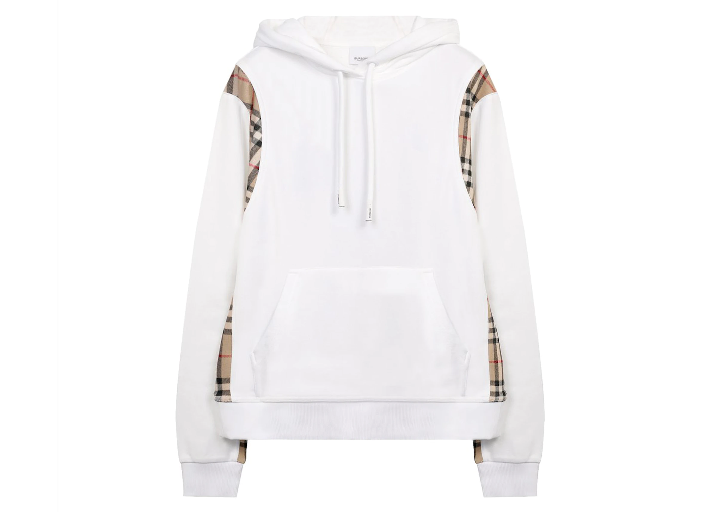Burberry Vintage Check Panel Oversized Hoodie White - SS21 - US
