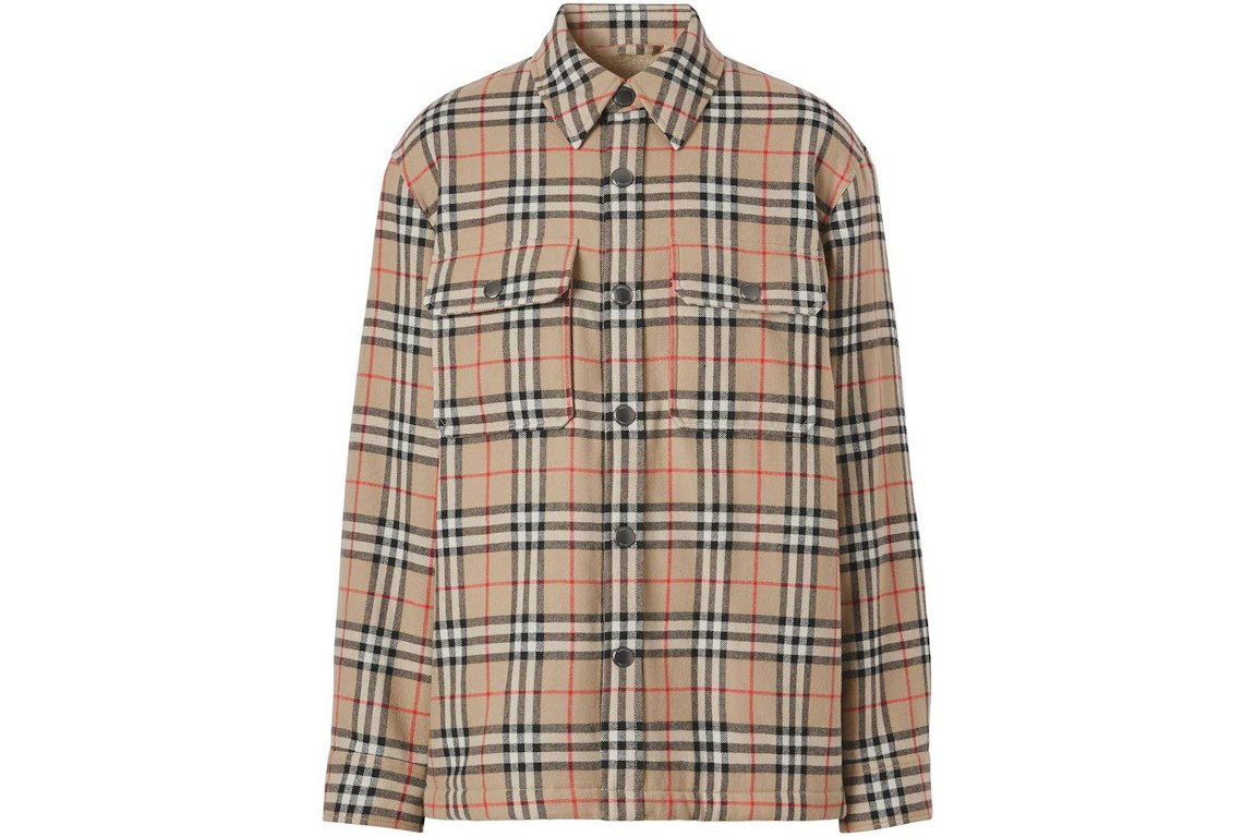 Pre-owned Burberry Vintage Check Shirt Jacket Beige