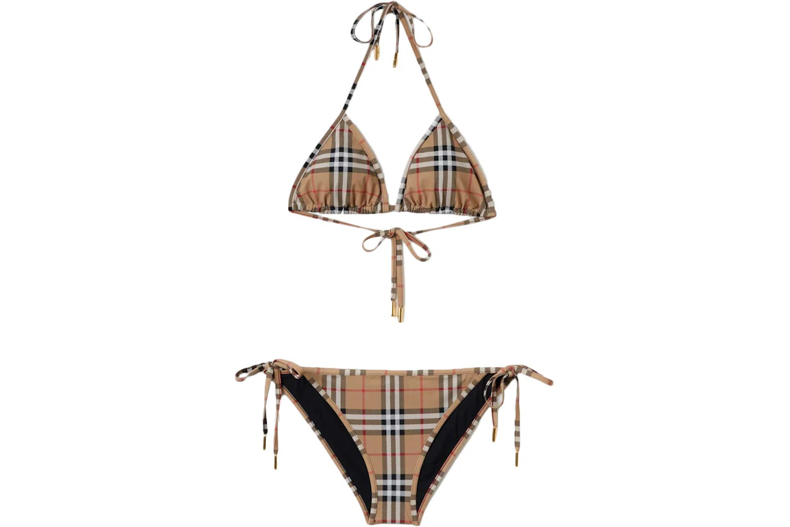 Burberry Vintage Check Triangle Bikini Archive Beige - SS22 - ES