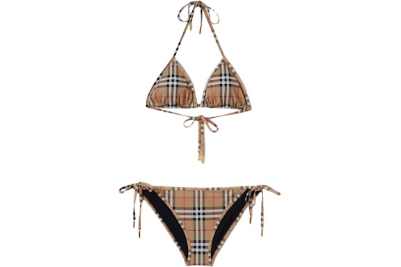 Burberry Vintage Check Triangel Bikini Archiv Beige