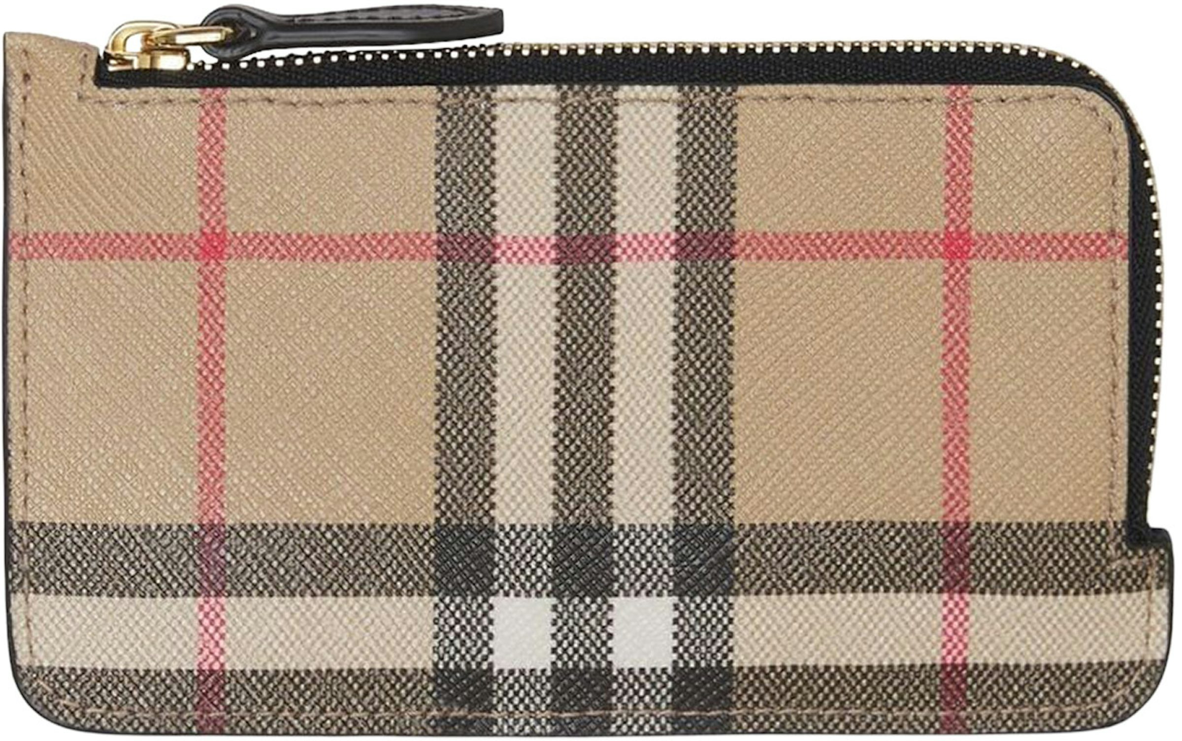 Vintage Burberry Check Zipper Wallet