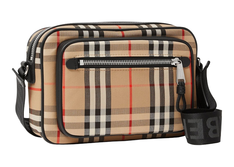 Burberry vintage check store and leather crossbody bag