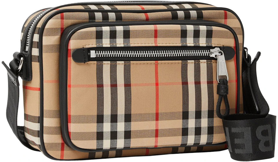 Burberry Vintage Check and Leather Crossbody Bag Archive Beige in  Cotton/Leather with Silver-tone - US