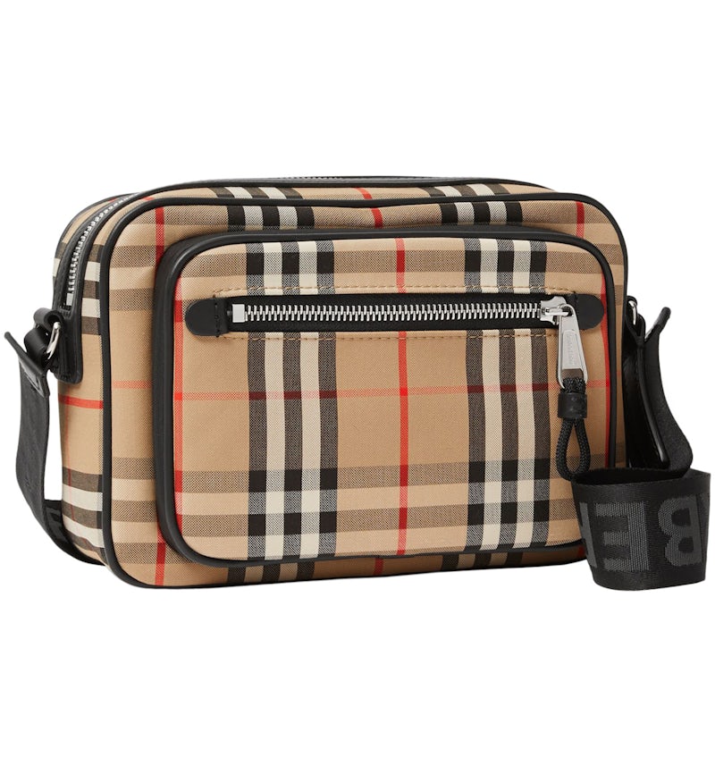 Burberry Vintage Check and Leather Crossbody Bag Archive Beige in