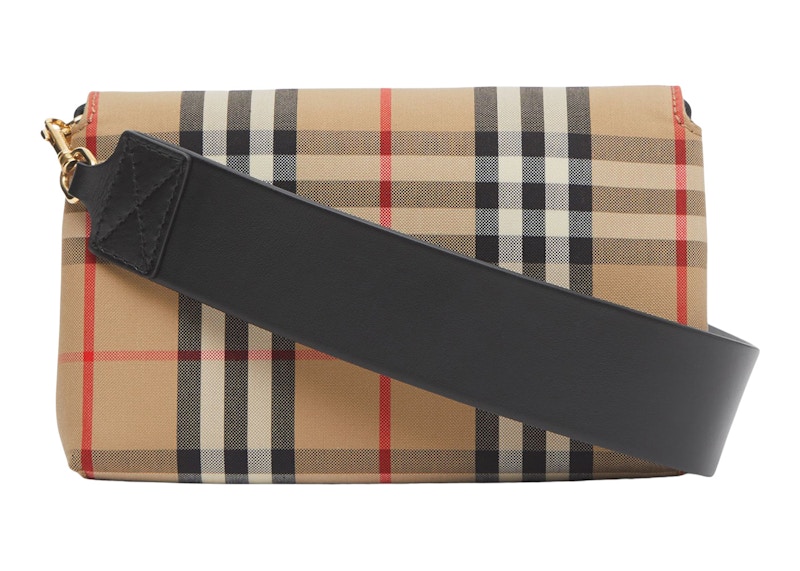 Burberry Vintage Check and Leather Crossbody Bag Small Archive Beige