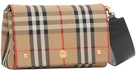 Burberry Vintage Check and Leather Crossbody Bag Small Archive Beige/Black