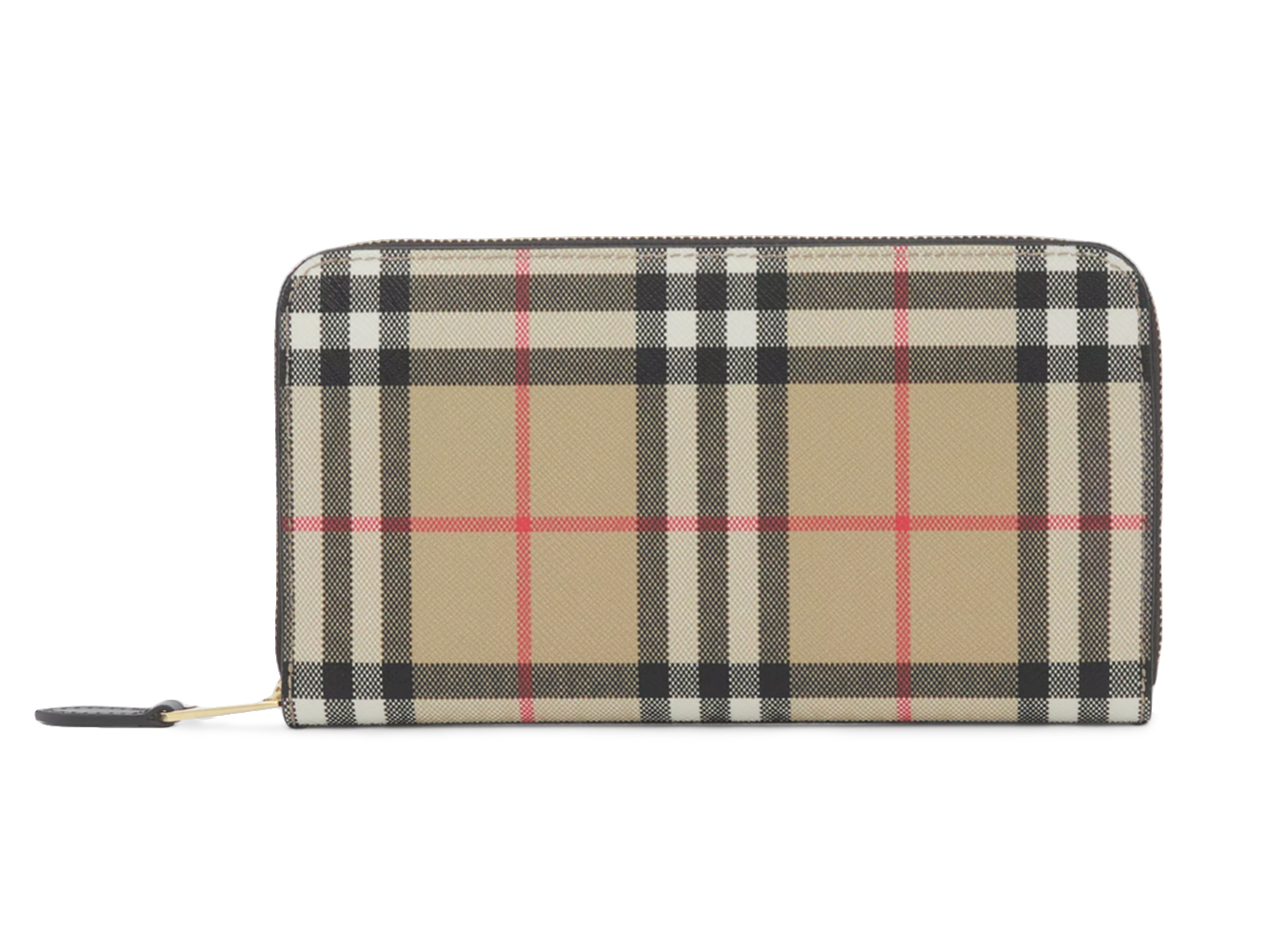 Burberry Vintage Check and Leather Ziparound (12 Card Slot) Wallet 