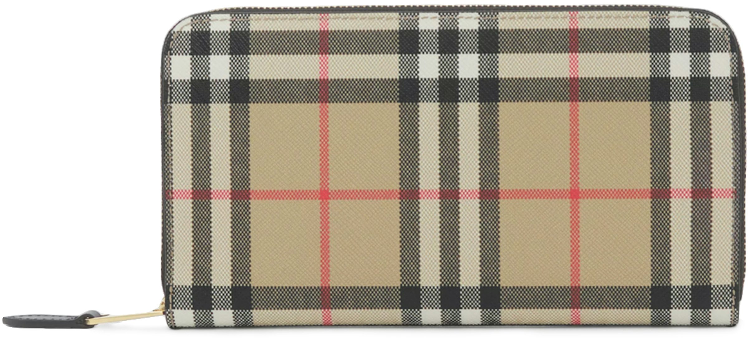 BURBERRY Vintage Check Leather Wallet Beige