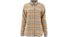 Burberry Vintage Womens Check Cotton Oversized Shirt Antique Yellow