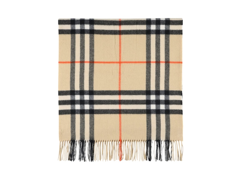 Pre-owned Burberry Washed Giant Check Scarf In Office Blue