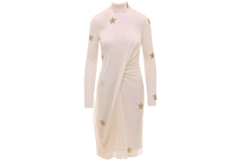 Burberry Woman Draped Viscose and Silk Dress Beige - US Burberry Woman Draped Viscose and Silk Dress Beige - US