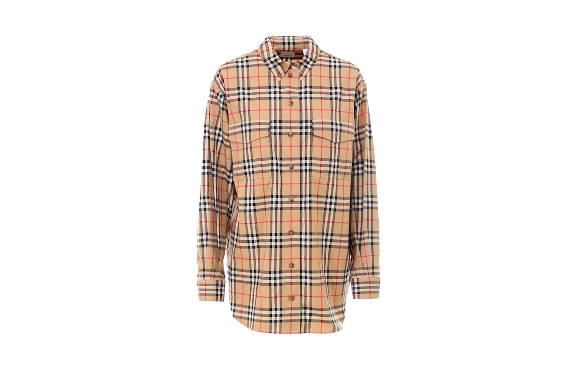 Pre-owned Burberry Woman Traditional Check Shirt Beige
