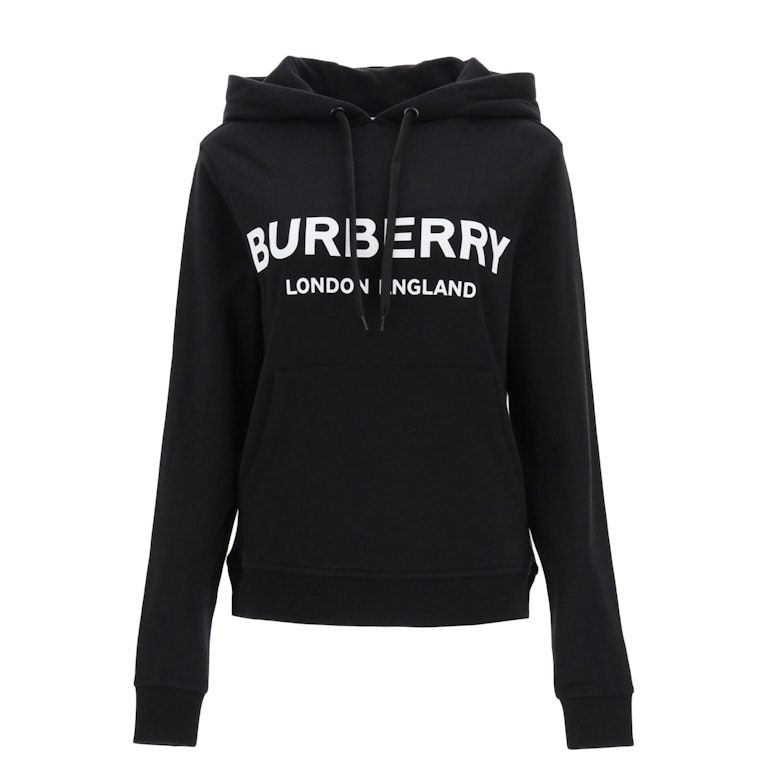 Pre-owned Burberry Women Poulter Logo Hoodie Black