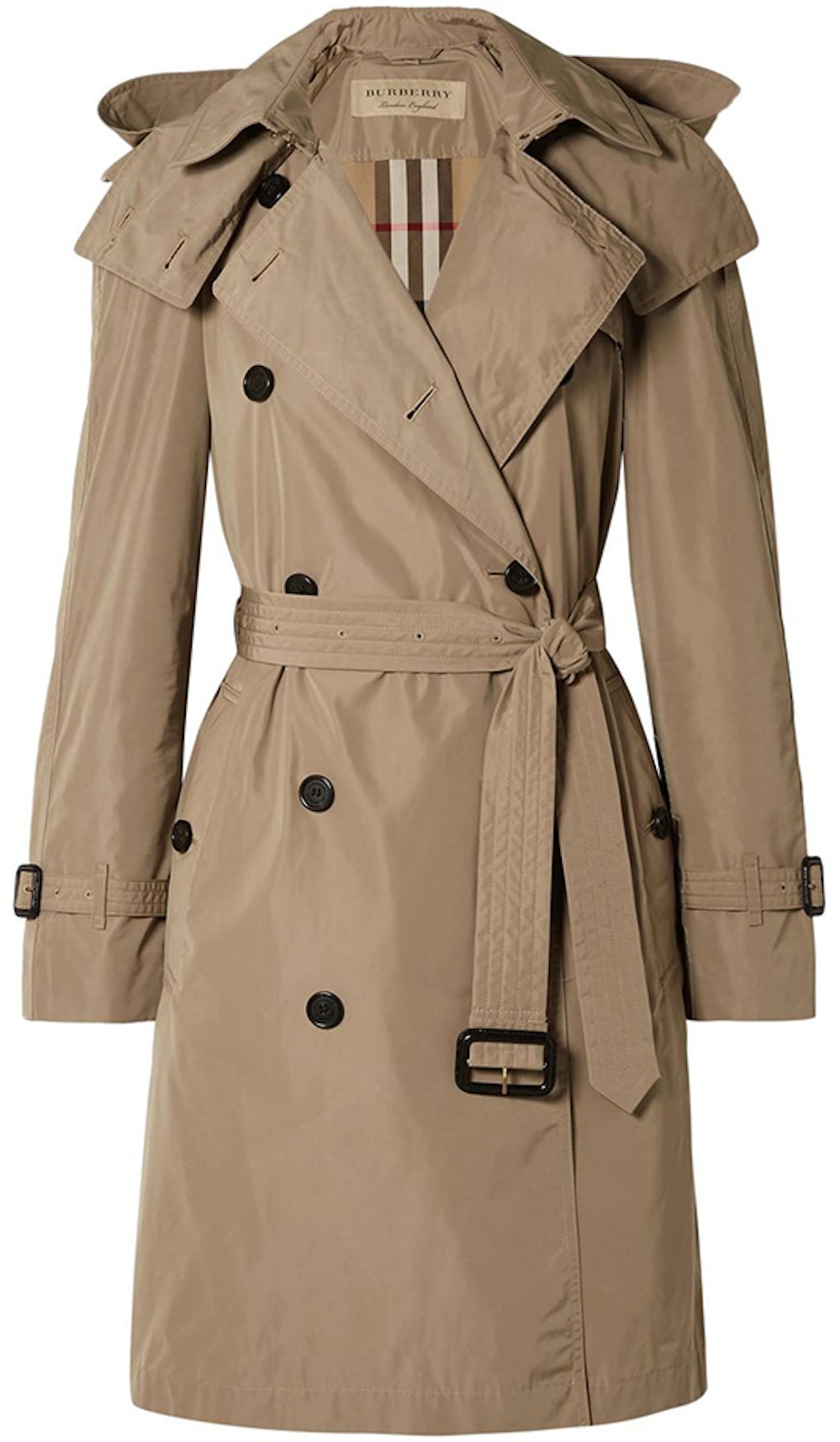 Burberry Amberford Hooded Shell Trench Coat Beige US
