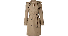 Burberry Women's Amberford Hooded Shell Trench Coat Beige