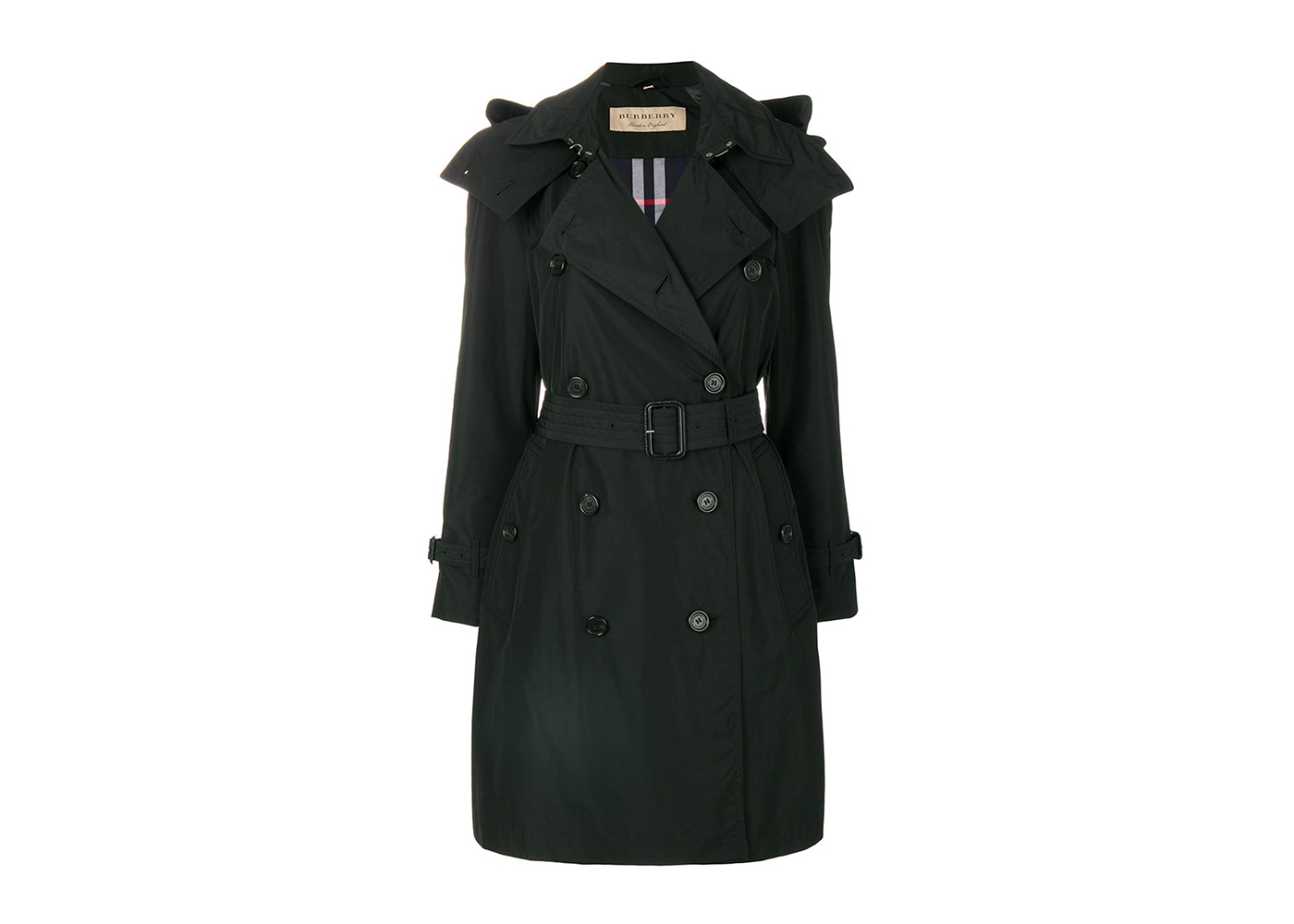 Burberry Women's Amberford Hooded Shell Trench Coat Black - GB