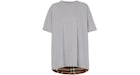 Burberry Womens Check Panel T-Shirt Grey