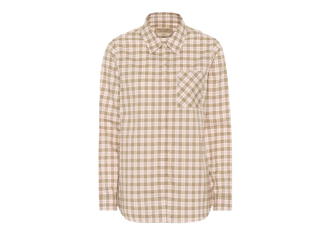 Pre-owned Burberry Women's Checked Cotton Shirt Pink