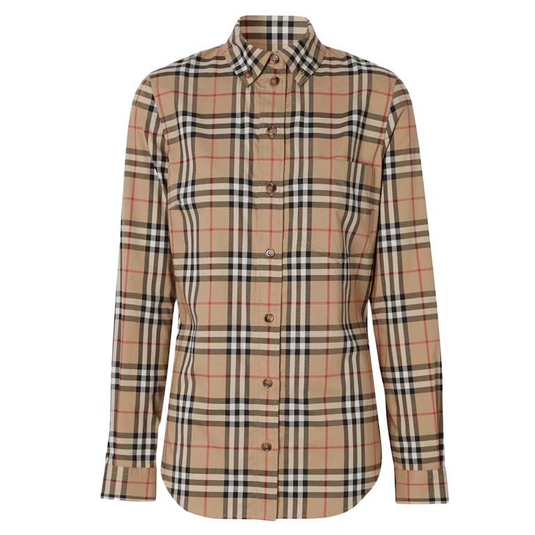 Pre-owned Burberry Womens Classic Check Button Down Shirt Vintage Check