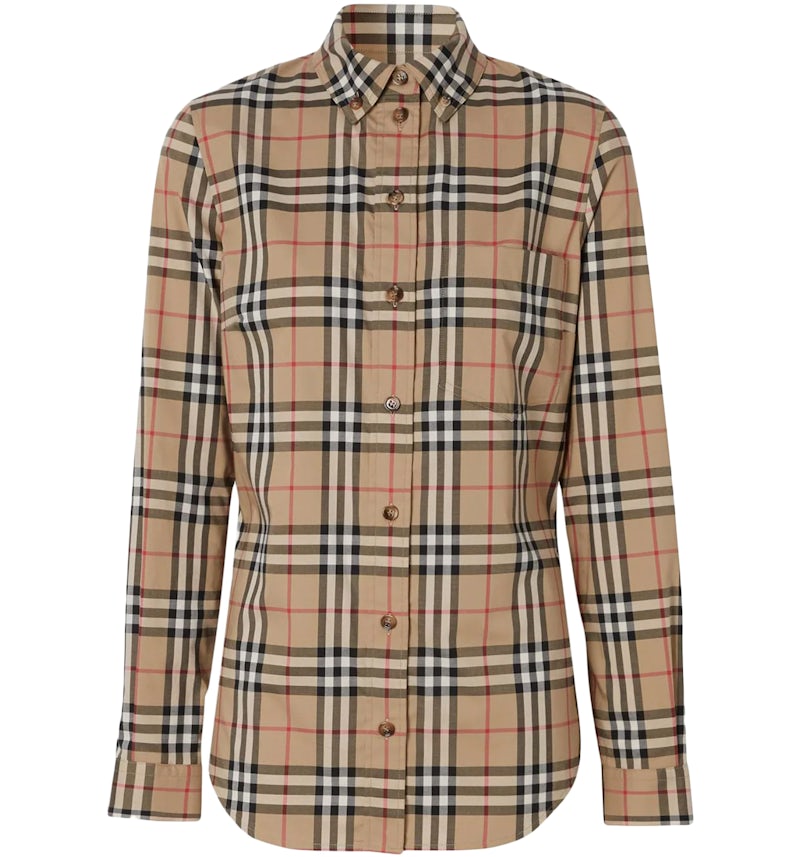 Burberry Womens Classic Check Button Down Shirt Vintage Check