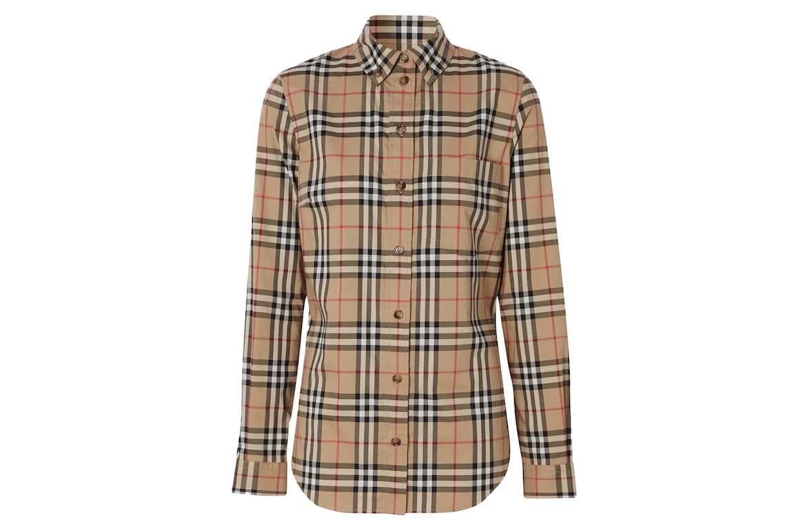 Pre-owned Burberry Womens Classic Check Button Down Shirt Vintage Check