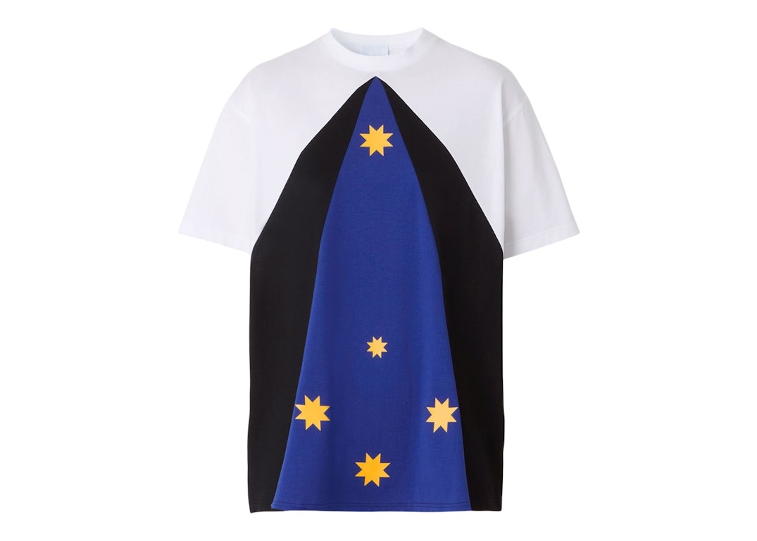 Pre-owned Burberry Women's Colour Block Star Print T-shirt White/blue/black