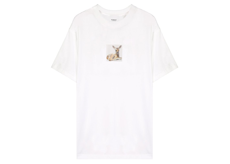 Burberry Womens Deer Print Cotton T-shirt White - SS21 - US