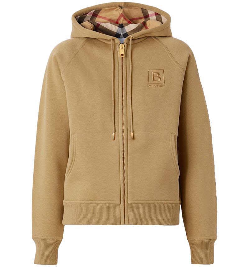 Zipper Burberry Womens Hoodie Burberry Women's Letter Graphic