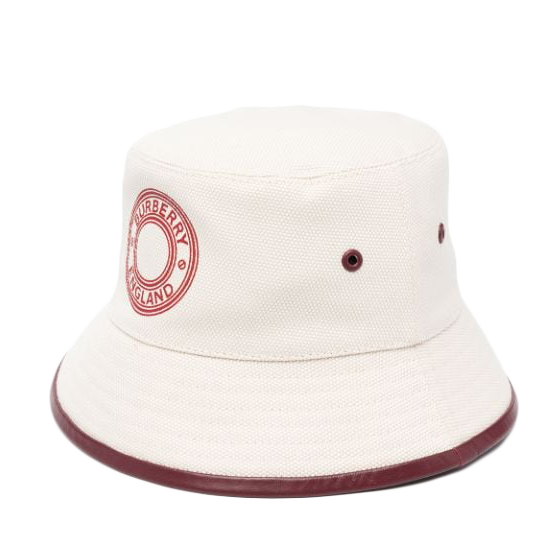 Burberry Womens Logo Print Bucket Hat Natural - SS22 - US