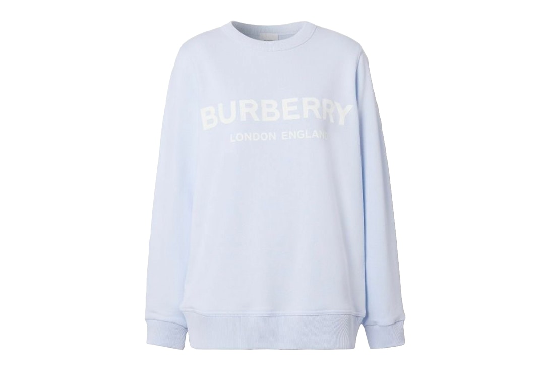 Pre-owned Burberry Women's Logo Sweatshirt Pale Blue