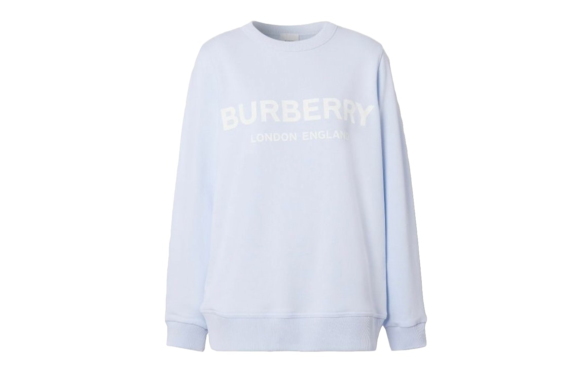 Pre-owned Burberry Women's Logo Sweatshirt Pale Blue