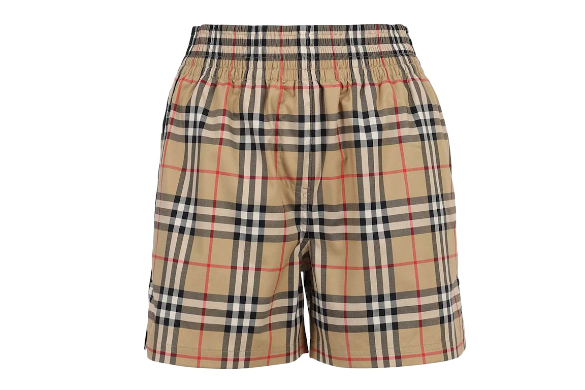 Pre-owned Burberry Womens Stretch Cotton Shorts Vintage Check