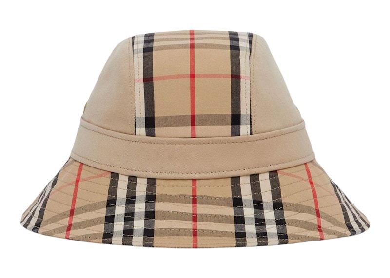 Burberry Women s Supernova Check Bucket Hat Honey Beige ES