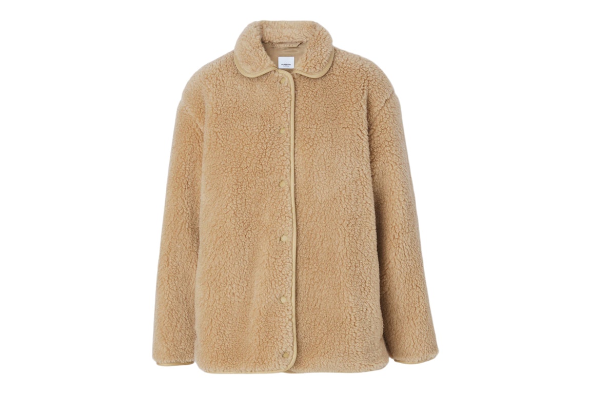 Pre-owned Burberry Wool Cashmere Blend Fleece Jacket Beige