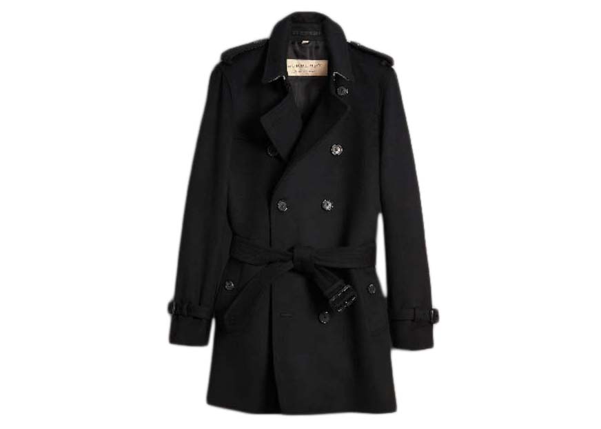 Burberry Wool Cashmere Trench Coat Black Men's - FW23 - US