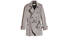 Burberry Wool Cashmere Trench Coat Grey