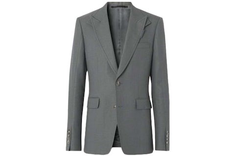Burberry Wool Ramie Tailored Jacket Tempest Grey Men's US