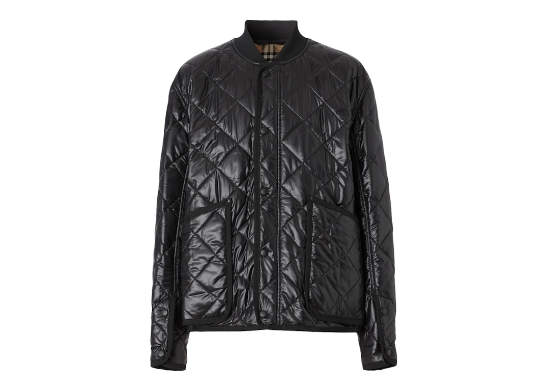 Pre-owned Burberry York Quilted Bomber Jacket Black