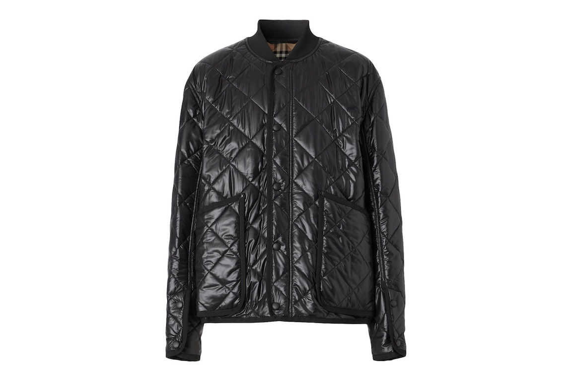 Pre-owned Burberry York Quilted Bomber Jacket Black