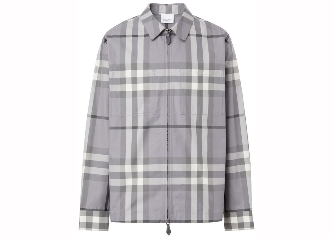 Pre-owned Burberry Zip Front Shirt Grey