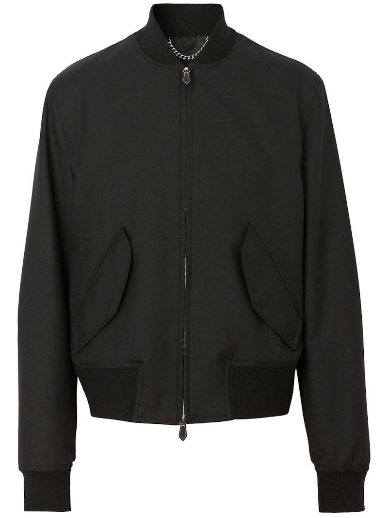 Burberry Zip-Up Wool Jacket Black Men's - US